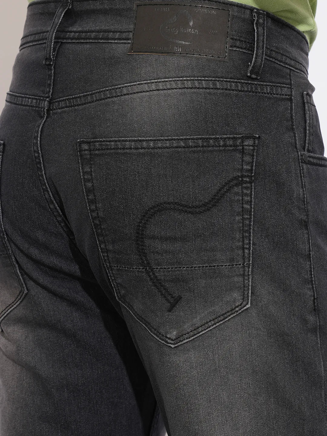 Grey Straight Fit Men's Denims by Being Human Clothing - Image 6