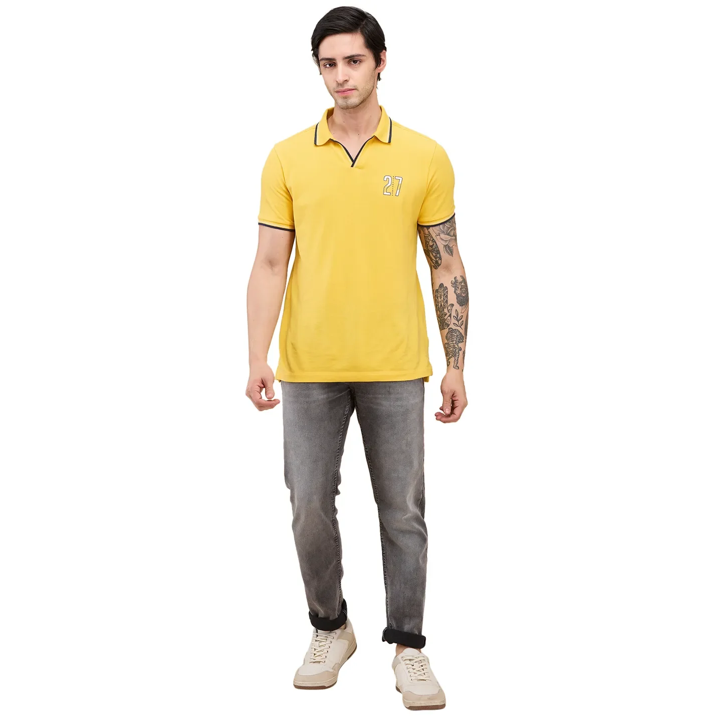 Grey Slim Fit Men's Denims by Being Human Clothing - Image 2