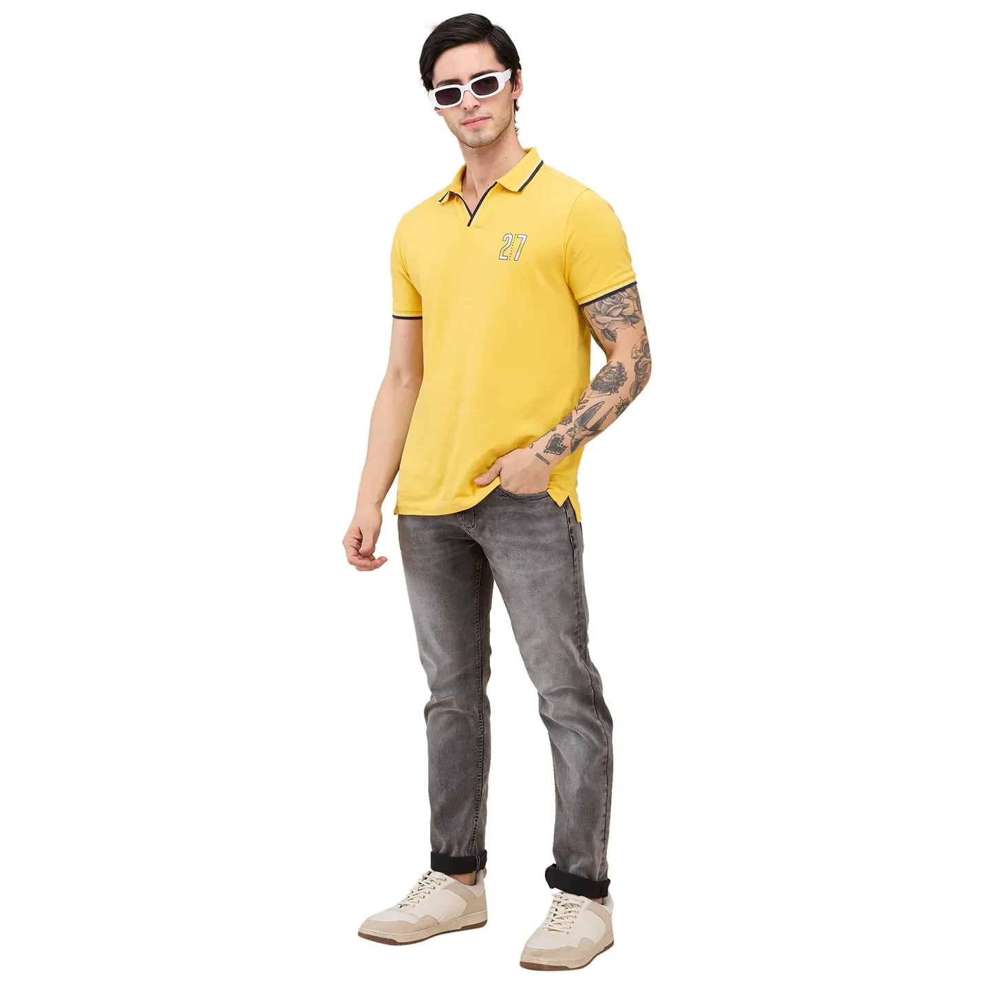 Grey Slim Fit Men's Denims by Being Human Clothing - Image 6