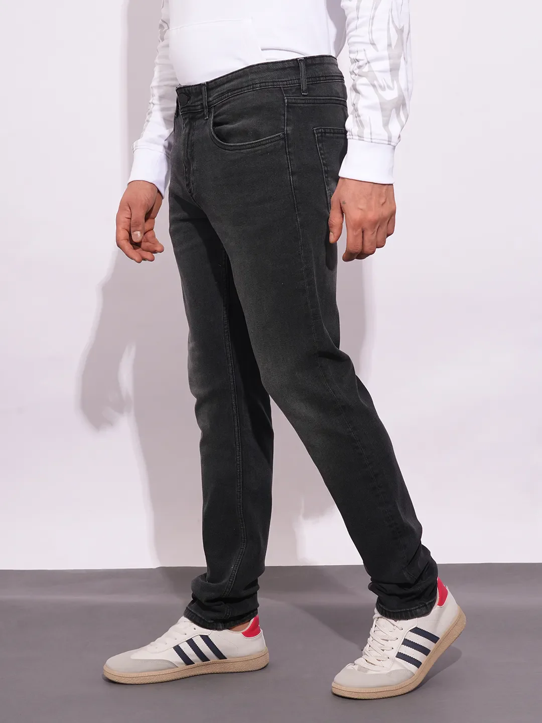 Grey Slim Fit Men's Denims by Being Human Clothing - Image 2