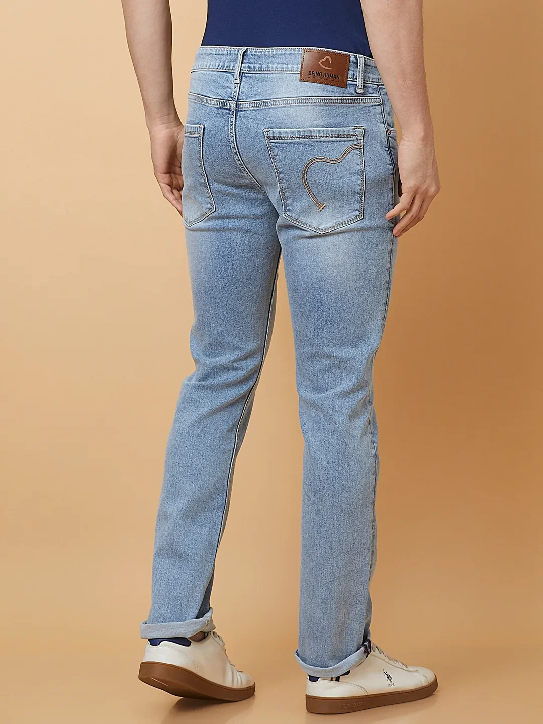 Blue Straight Fit Men's Denims by Being Human Clothing - Image 3