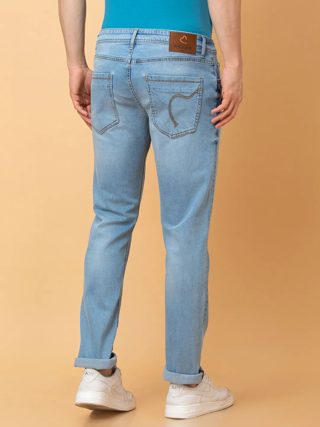 Blue Slim Fit Men's Denims by Being Human Clothing - Image 3