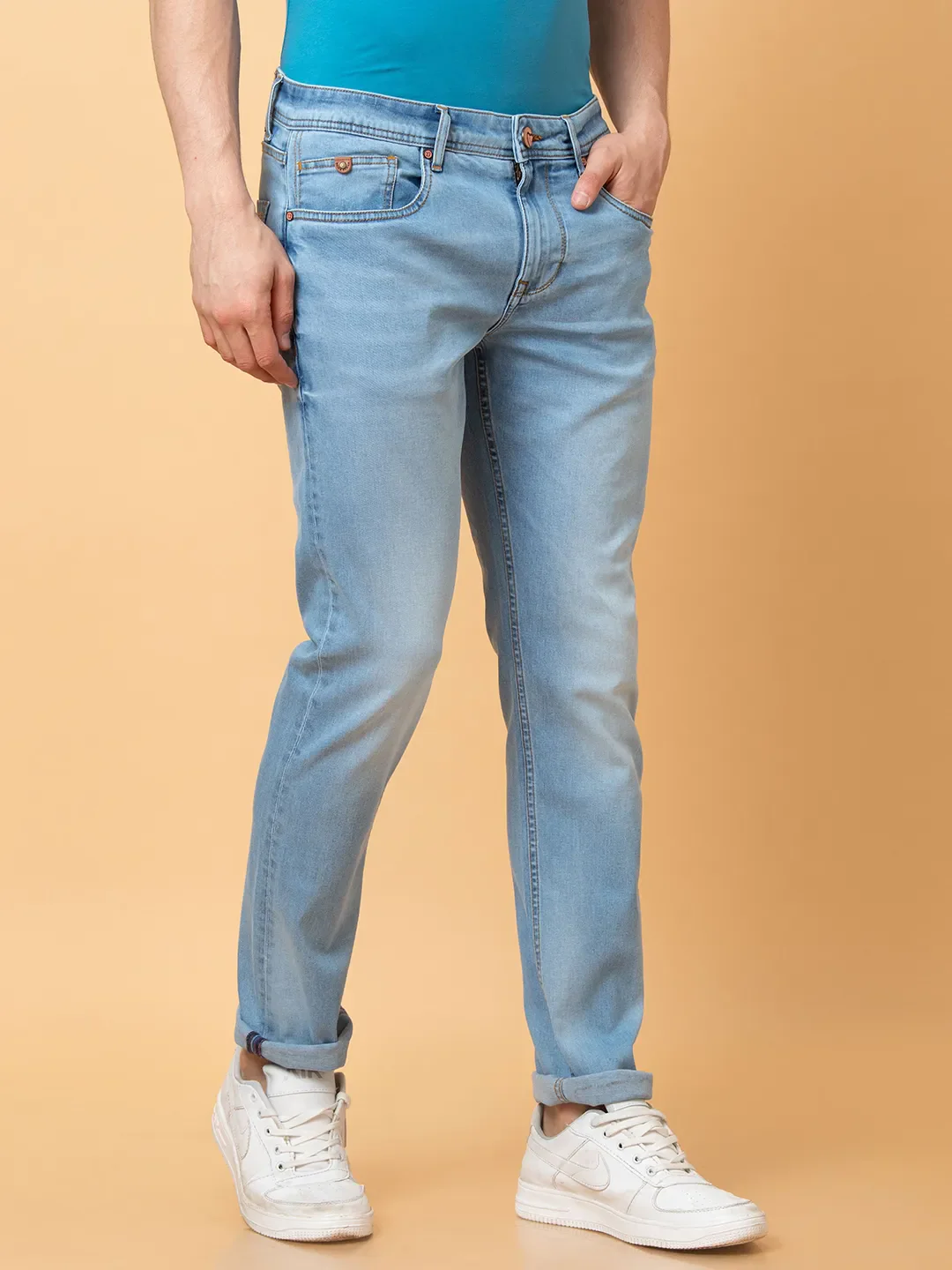 Blue Slim Fit Men's Denims by Being Human Clothing - Image 4