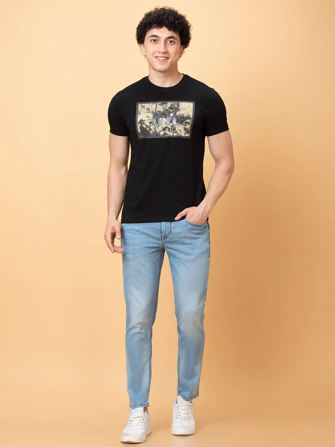 Blue Cropped fit Men's Denims by Being Human Clothing - Image 2