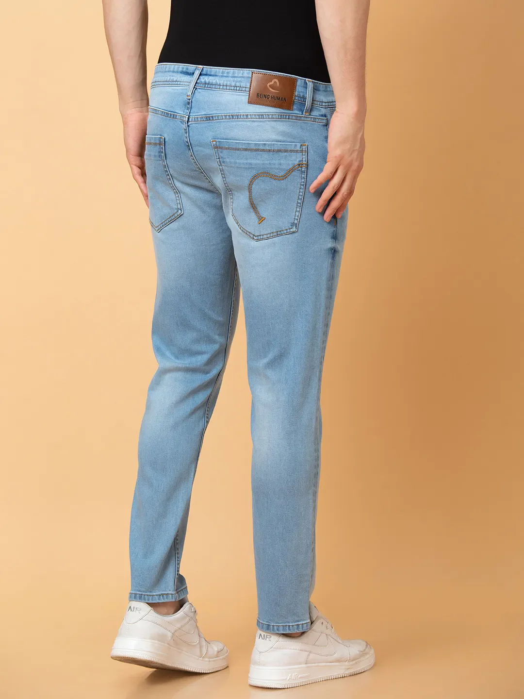 Blue Cropped fit Men's Denims by Being Human Clothing - Image 3