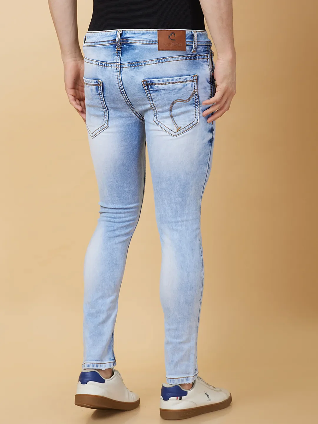 Blue Cropped fit Men's Denims by Being Human Clothing - Image 3