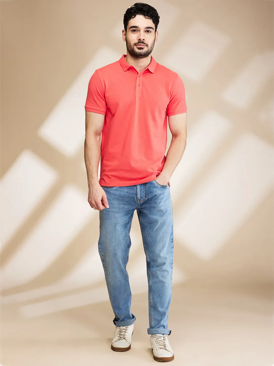 Light Blue Cropped Fit Denims For Men By Being Human Clothing - Image 2
