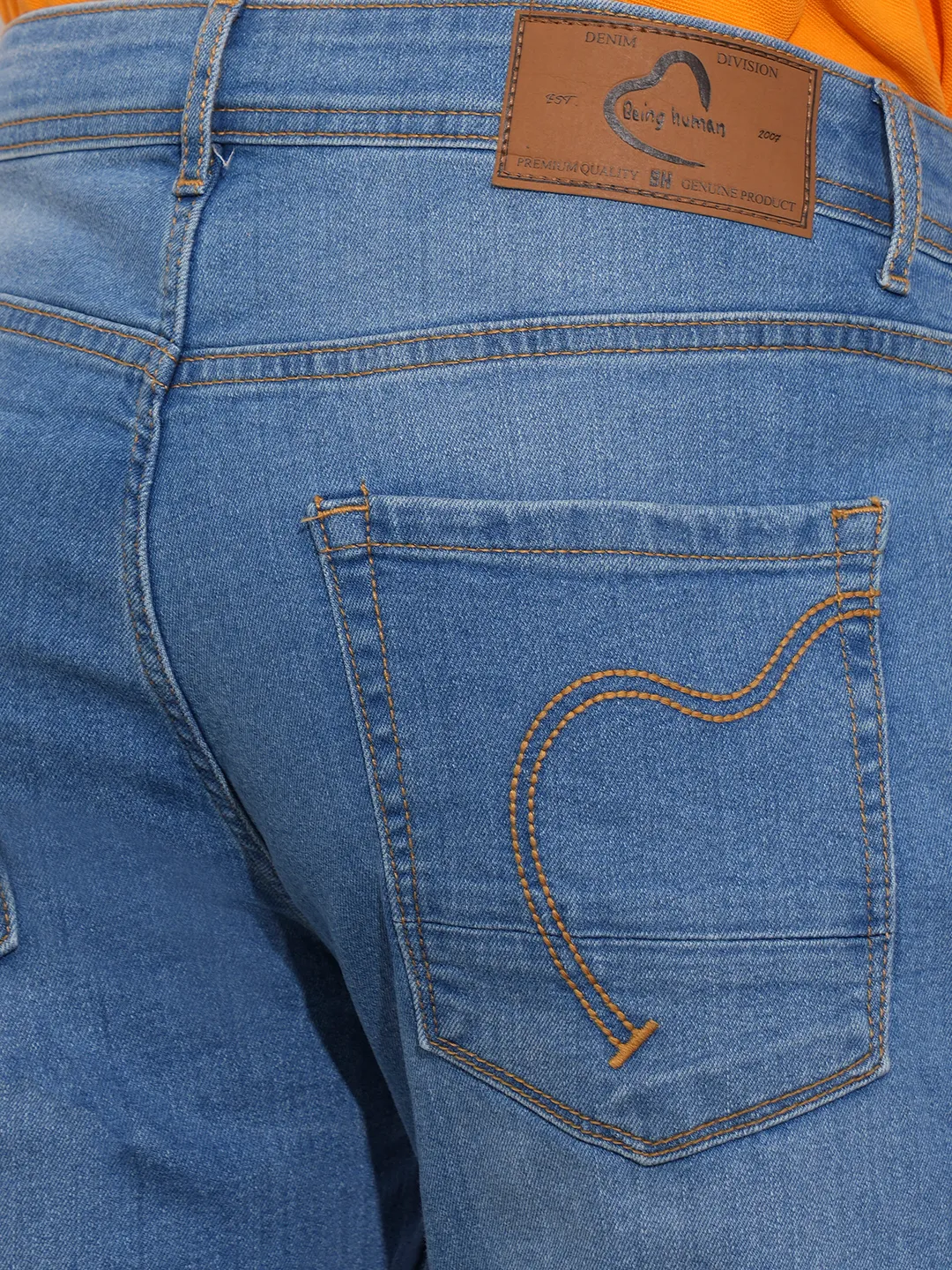 Blue Straight Fit Men's Denims by Being Human Clothing - Image 6