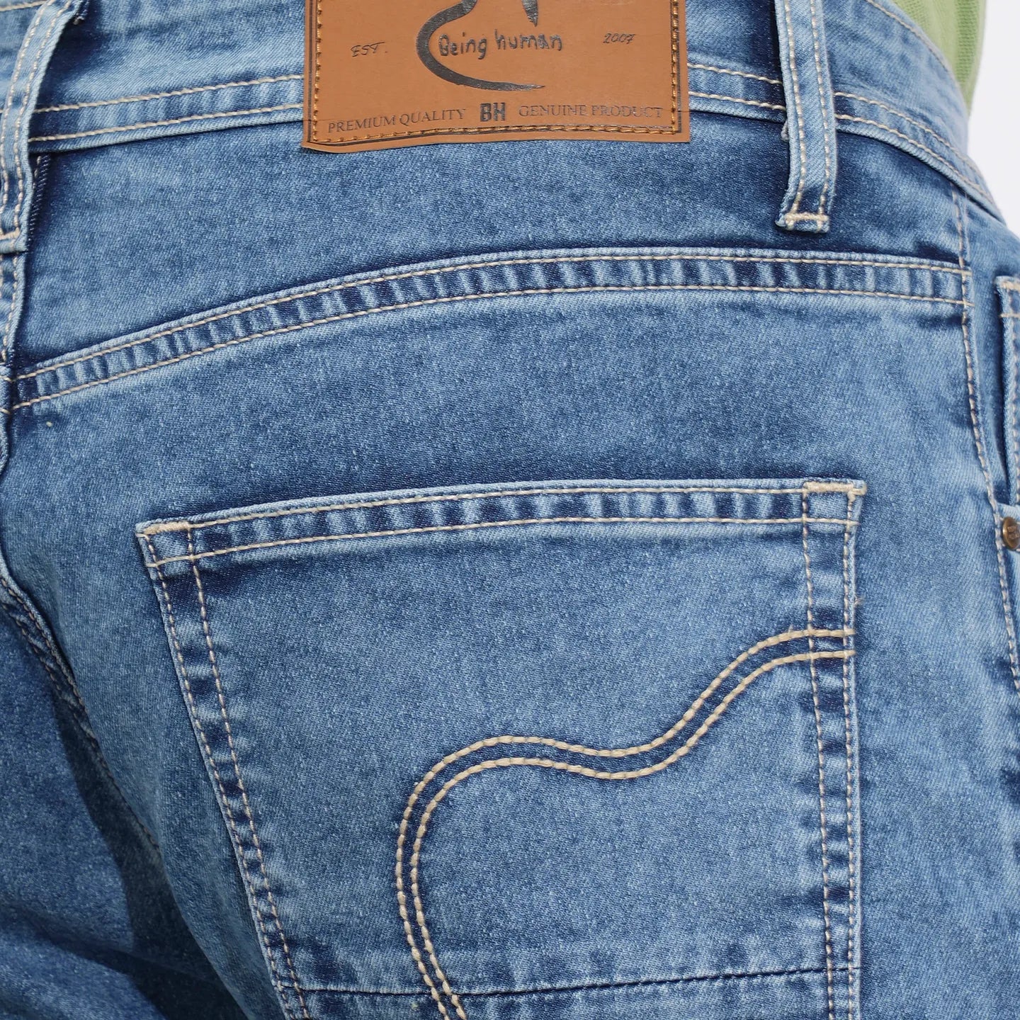 Blue Slim Fit Men's Denims by Being Human Clothing - Image 5