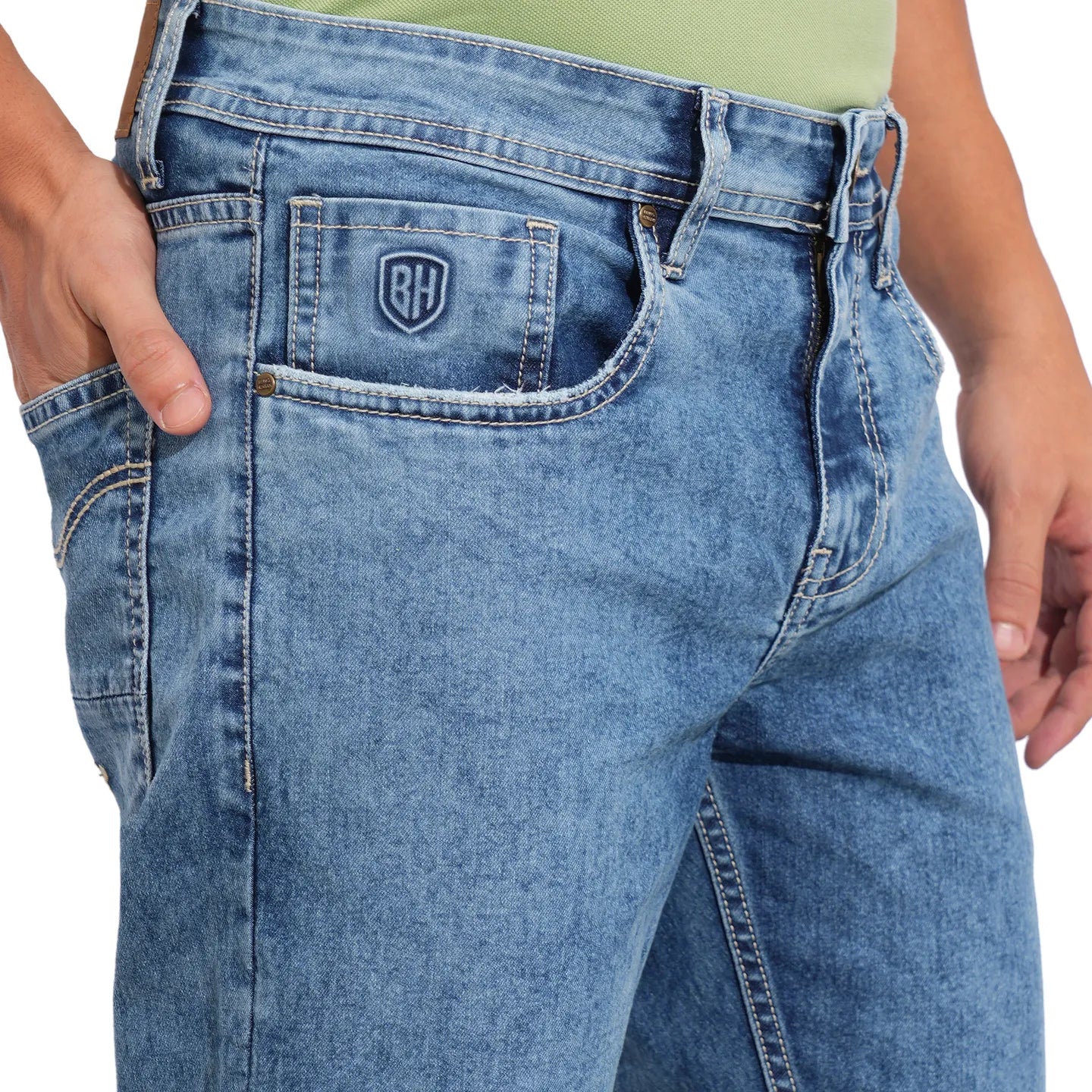 Blue Slim Fit Men's Denims by Being Human Clothing - Image 6