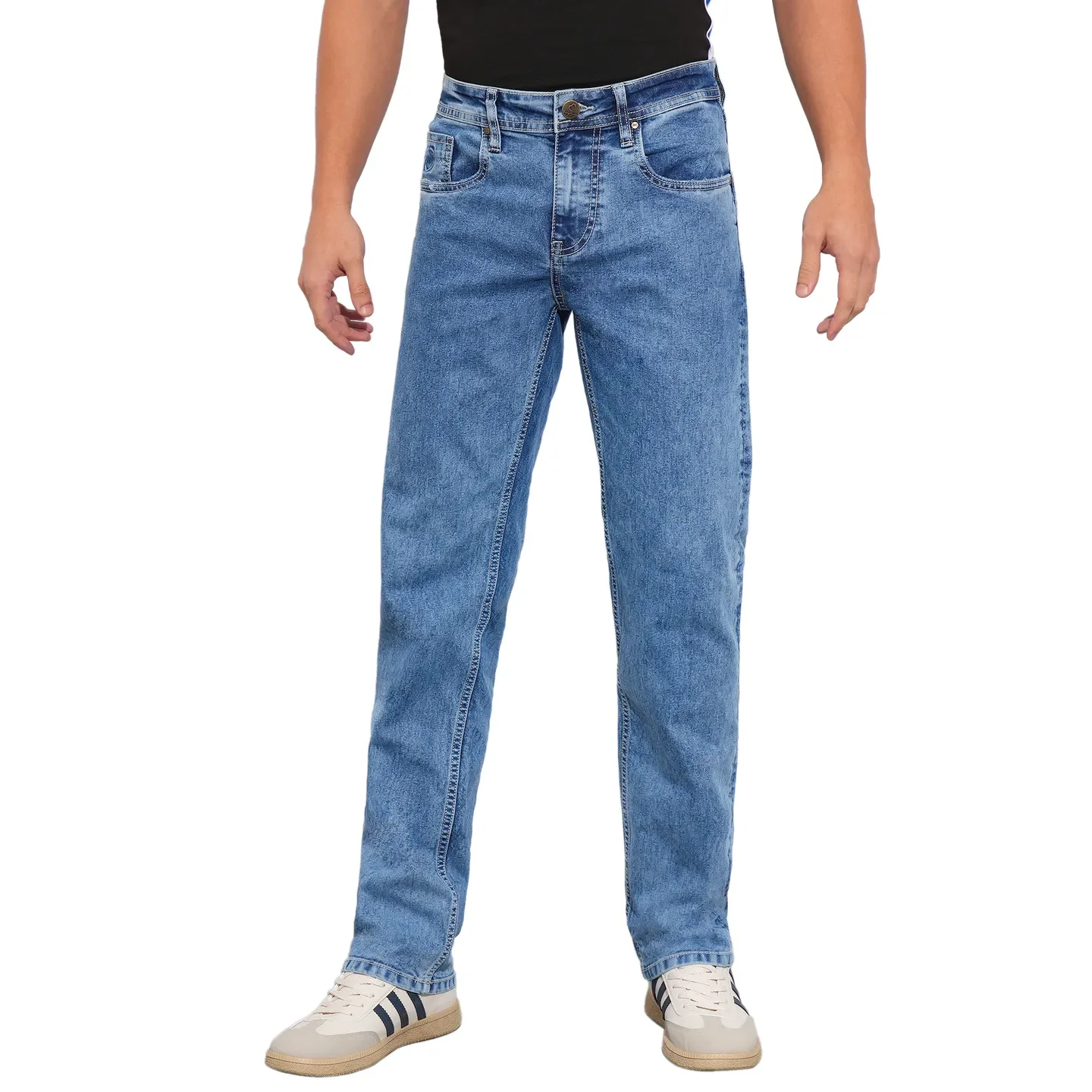 Blue Straight Fit Men's Denims by Being Human Clothing