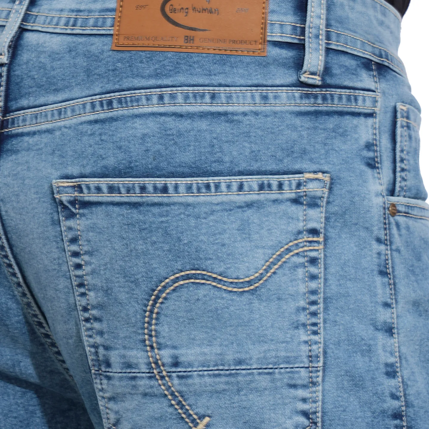 Blue Boot Cut Fit Men's Denims by Being Human Clothing - Image 5