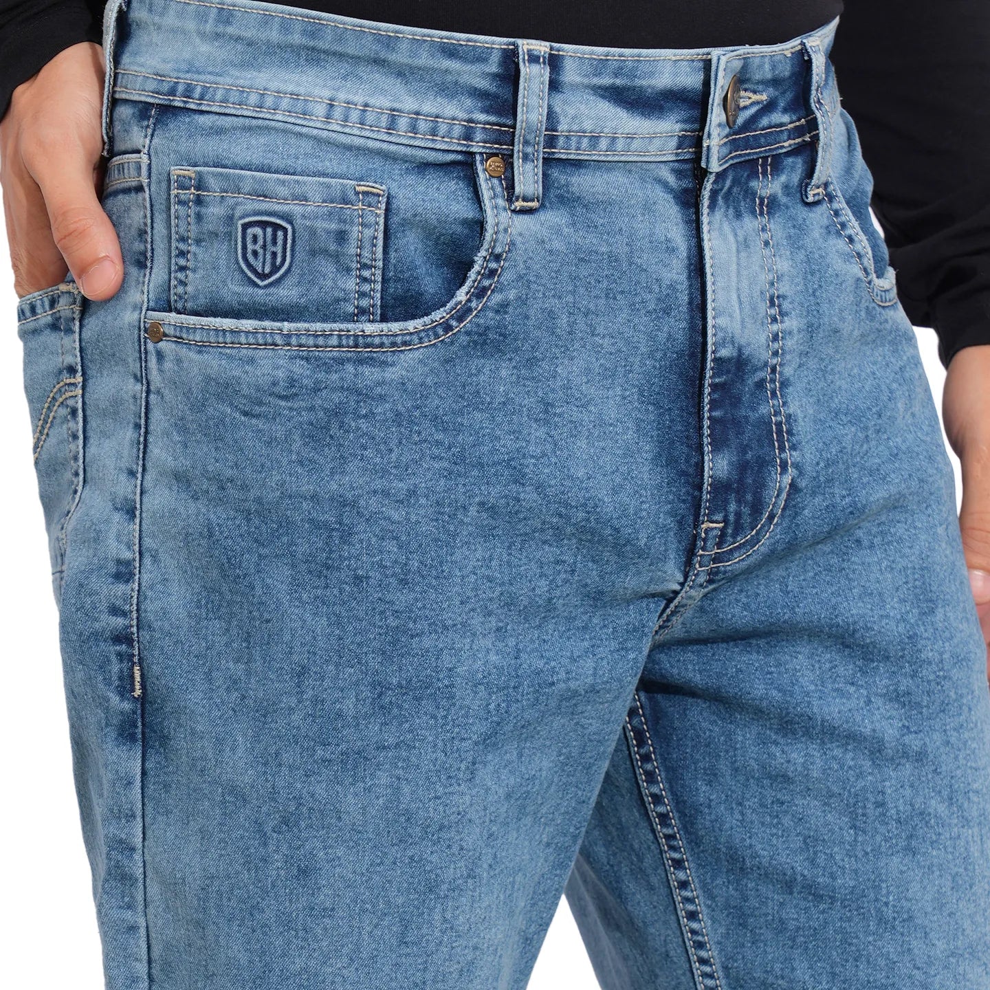 Blue Boot Cut Fit Men's Denims by Being Human Clothing - Image 6