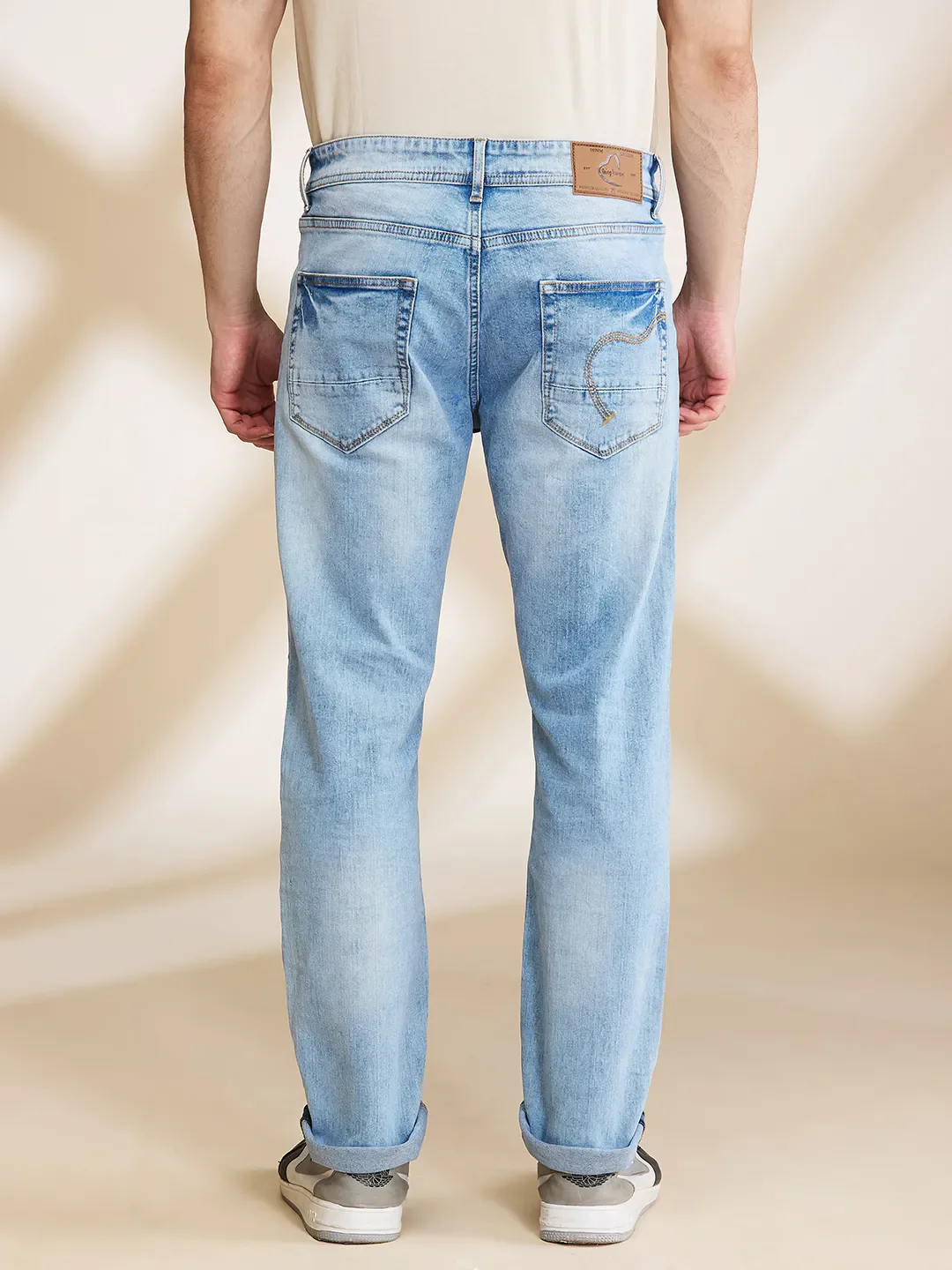 Blue Straight Fit Men's Denims by Being Human Clothing - Image 3
