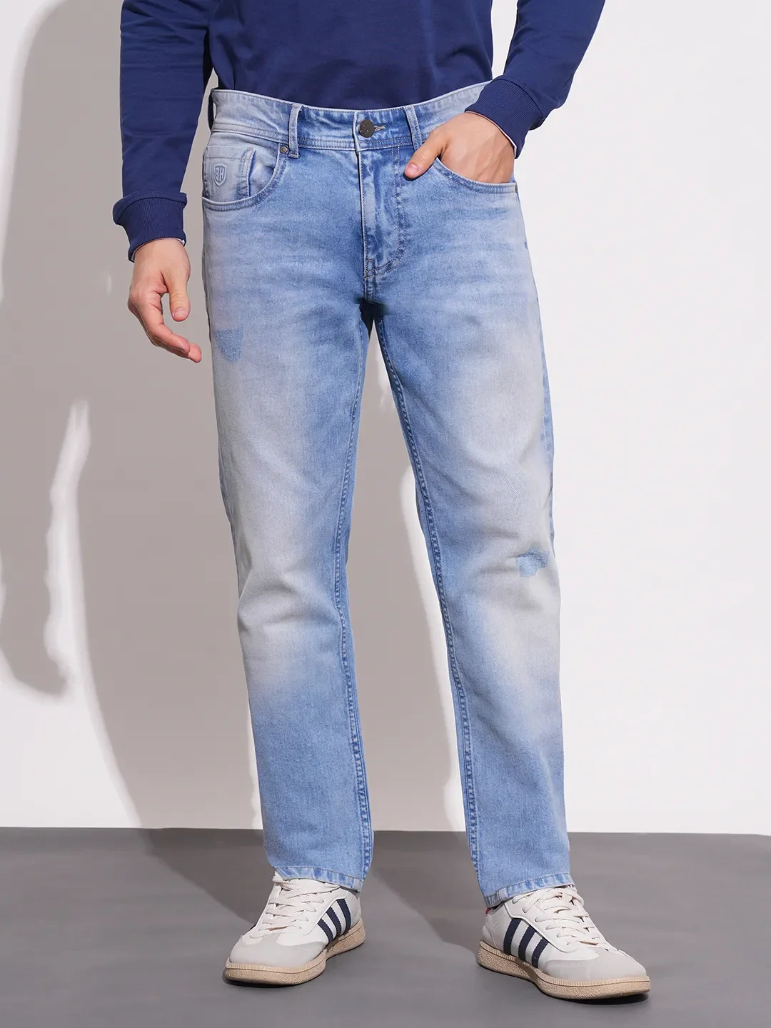 Blue Slim Fit Men's Denims by Being Human Clothing