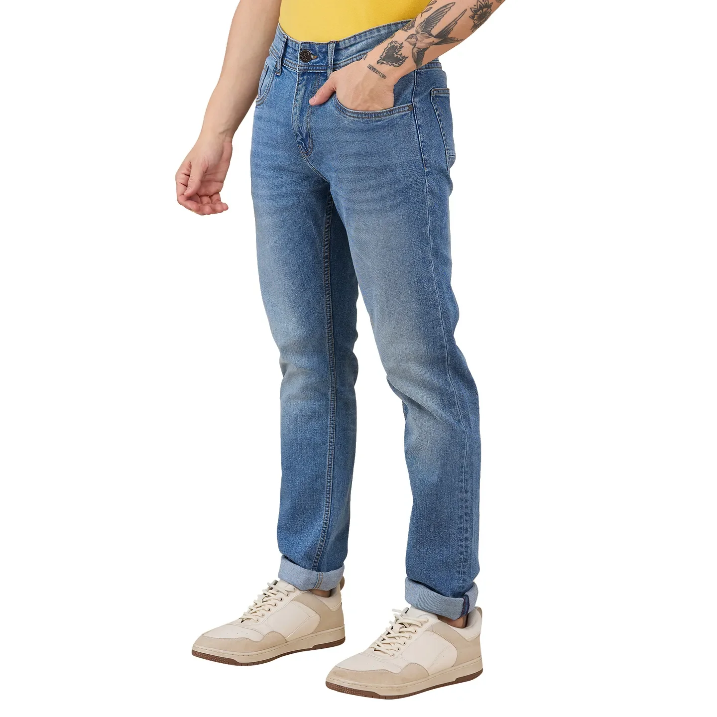Blue Straight Fit Men's Denims by Being Human Clothing - Image 4