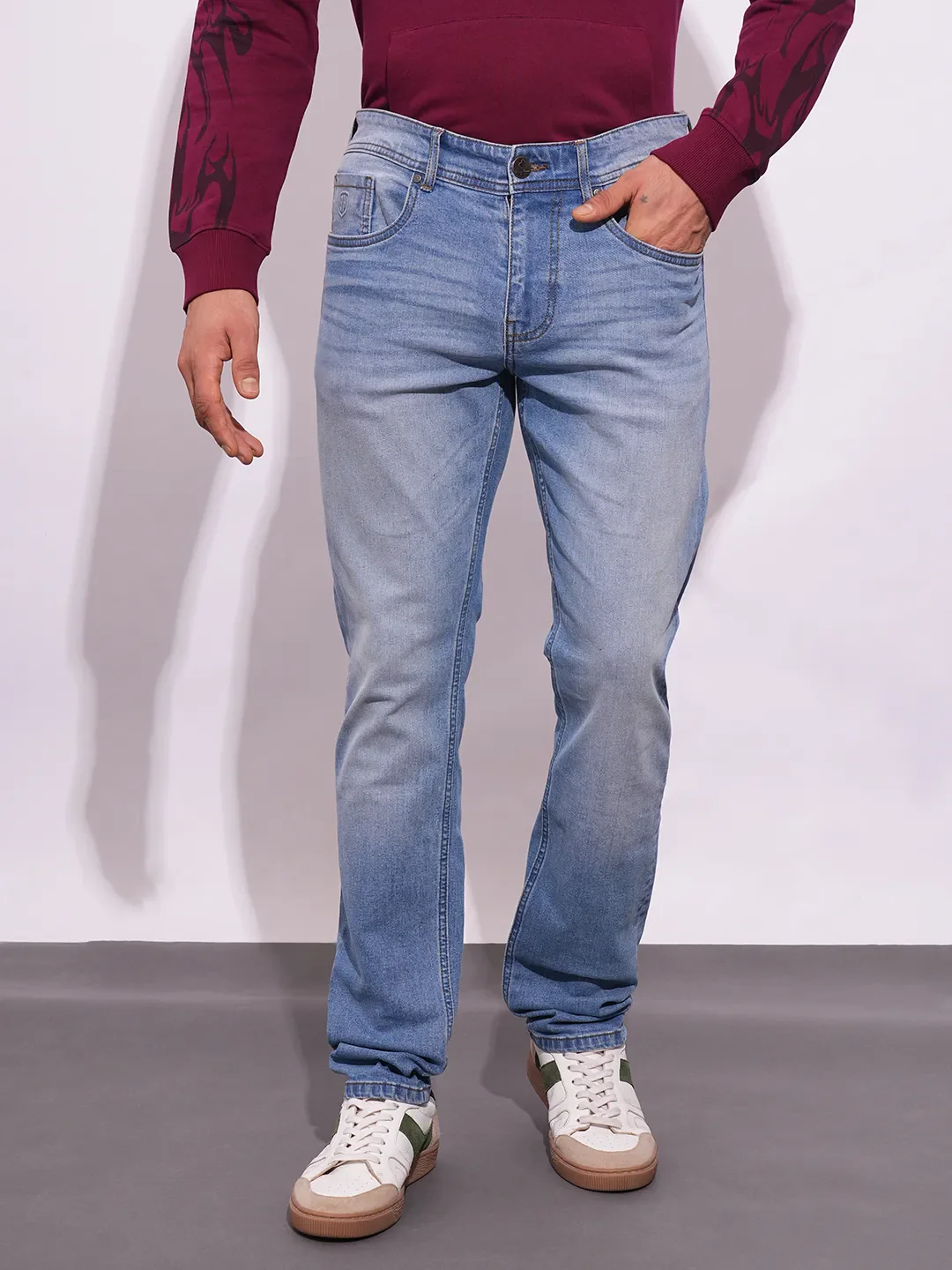 Blue Slim Fit Men's Denims by Being Human Clothing
