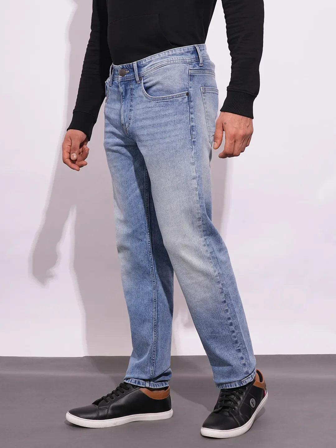 Blue Straight Fit Men's Denims by Being Human Clothing - Image 2
