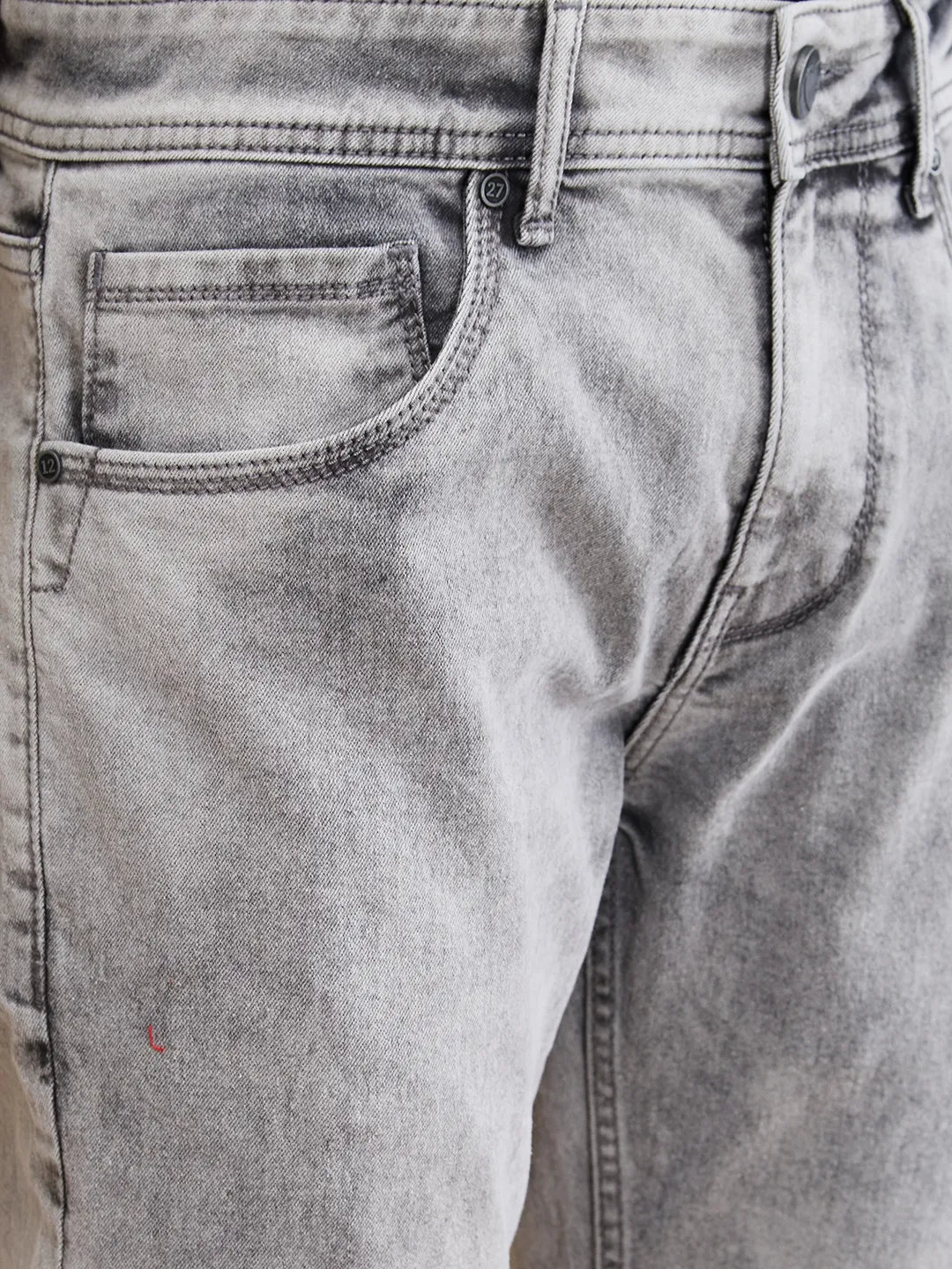 Grey Cropped Fit Denims For Men By Being Human Clothing - Image 5