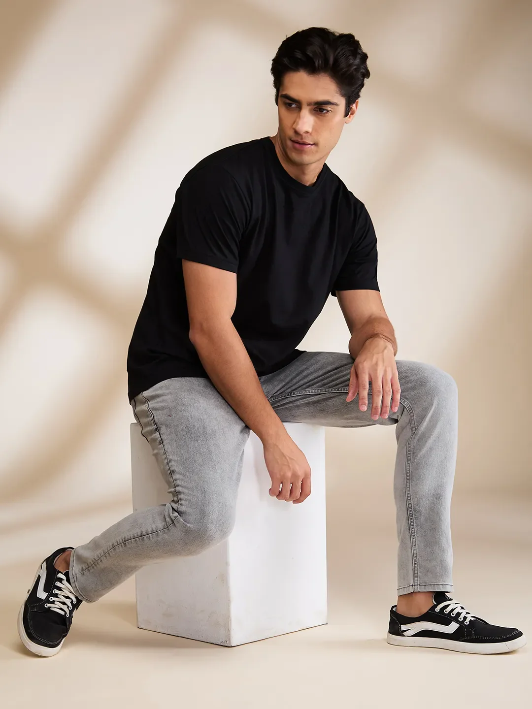 Grey Cropped Fit Denims For Men By Being Human Clothing - Image 6