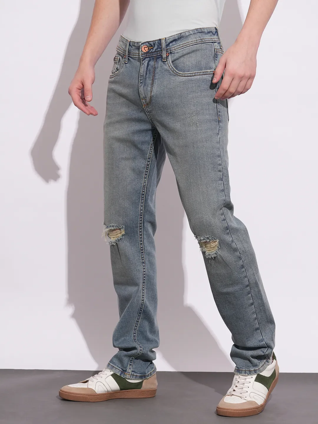 Blue Straight Fit Men's Denims by Being Human Clothing - Image 2