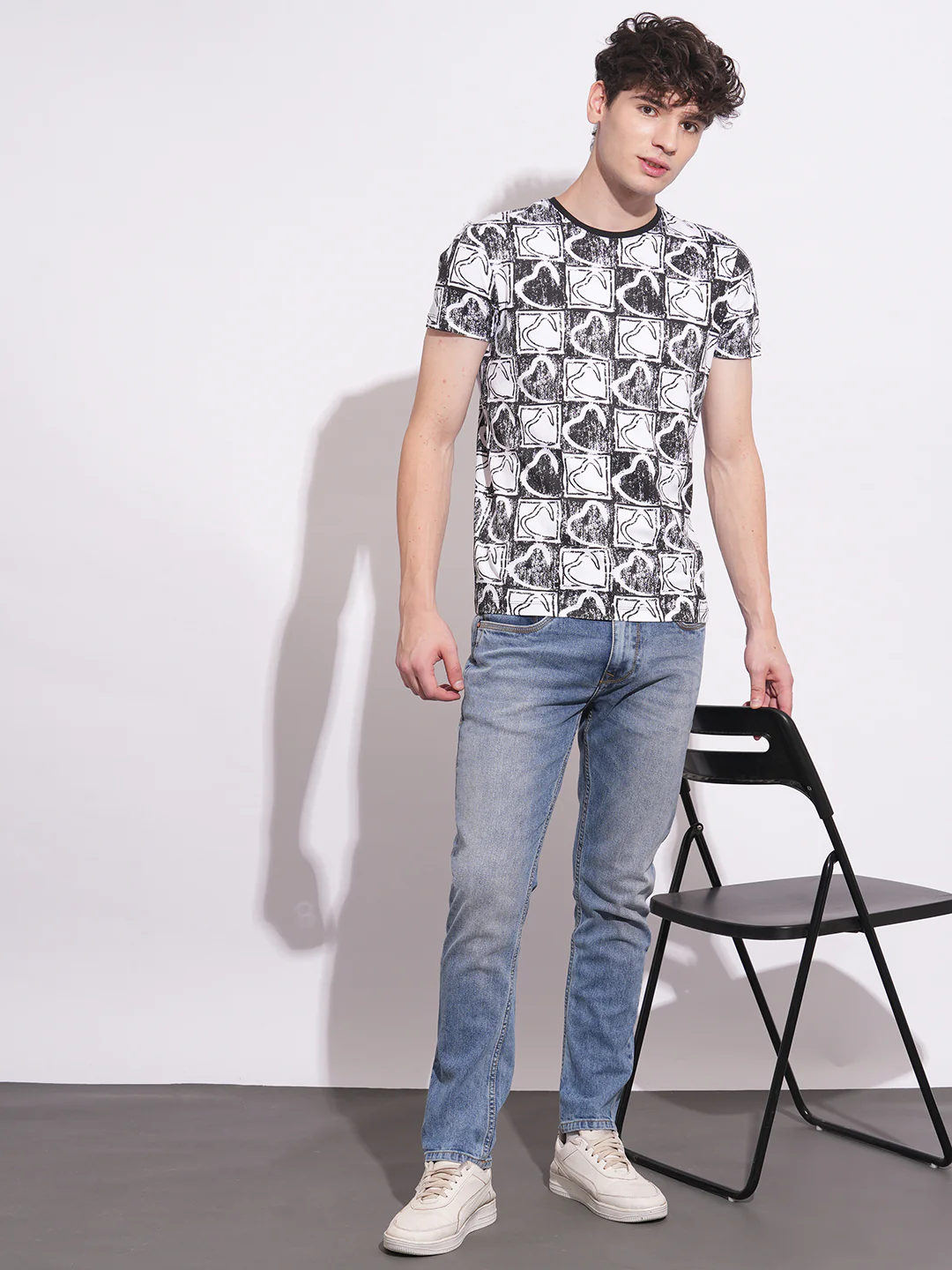 Light Blue Cropped Fit Denims For Men By Being Human Clothing - Image 5