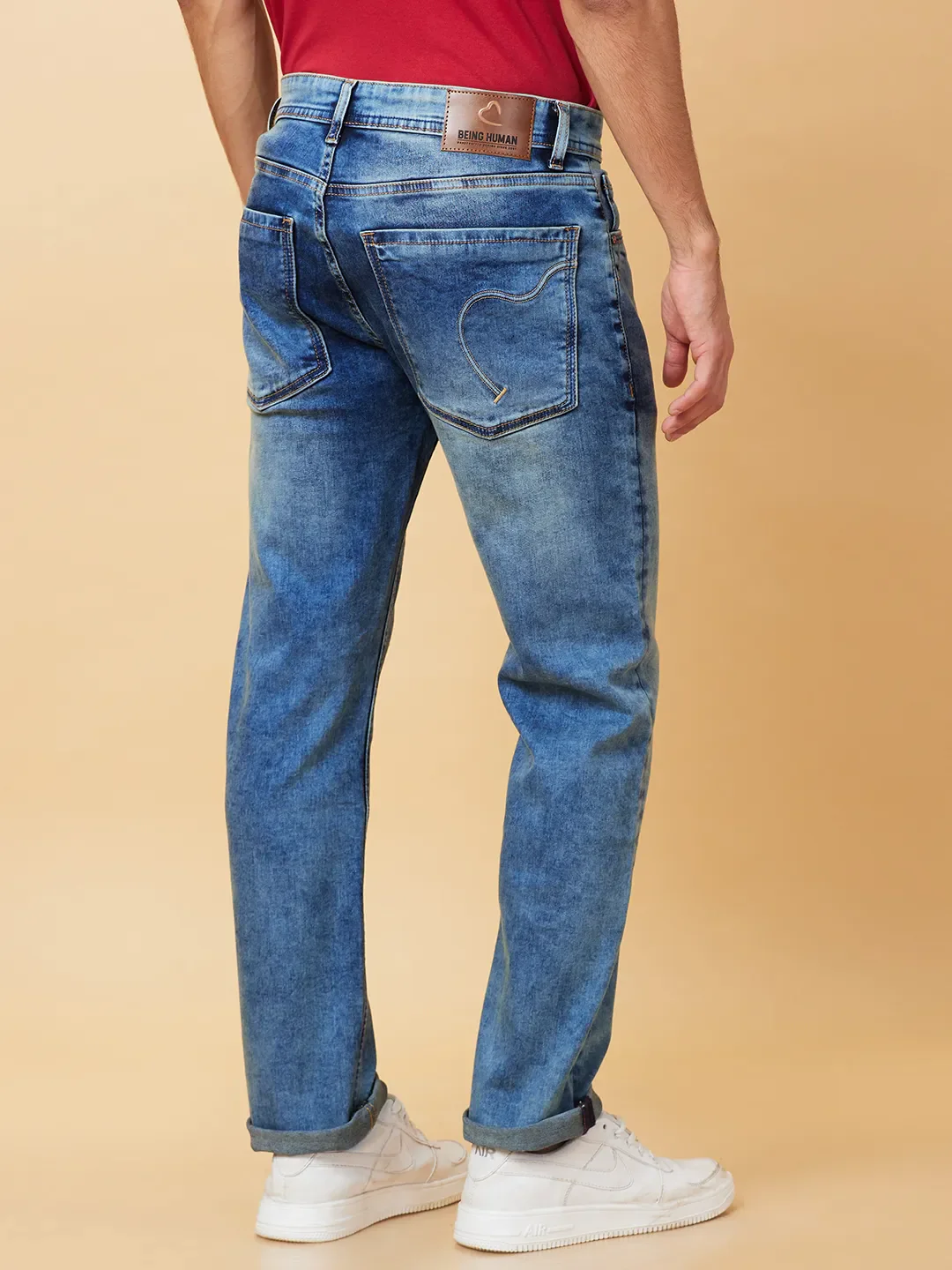 Blue Straight Fit Men's Denims by Being Human Clothing - Image 3