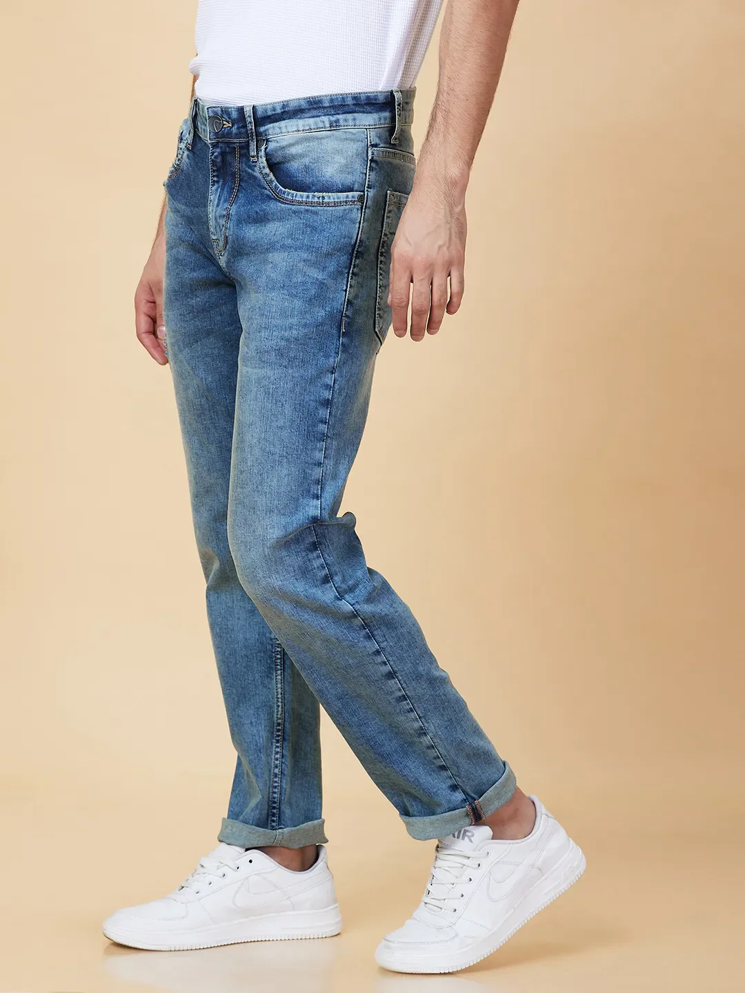 Blue Slim Fit Men's Denims by Being Human Clothing - Image 4