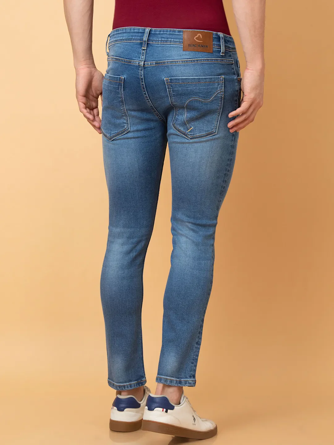 Blue Cropped fit Men's Denims by Being Human Clothing - Image 3