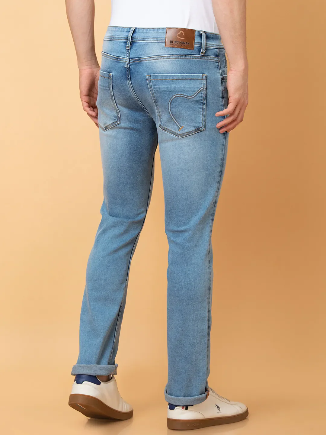 Blue Straight Fit Men's Denims by Being Human Clothing - Image 3