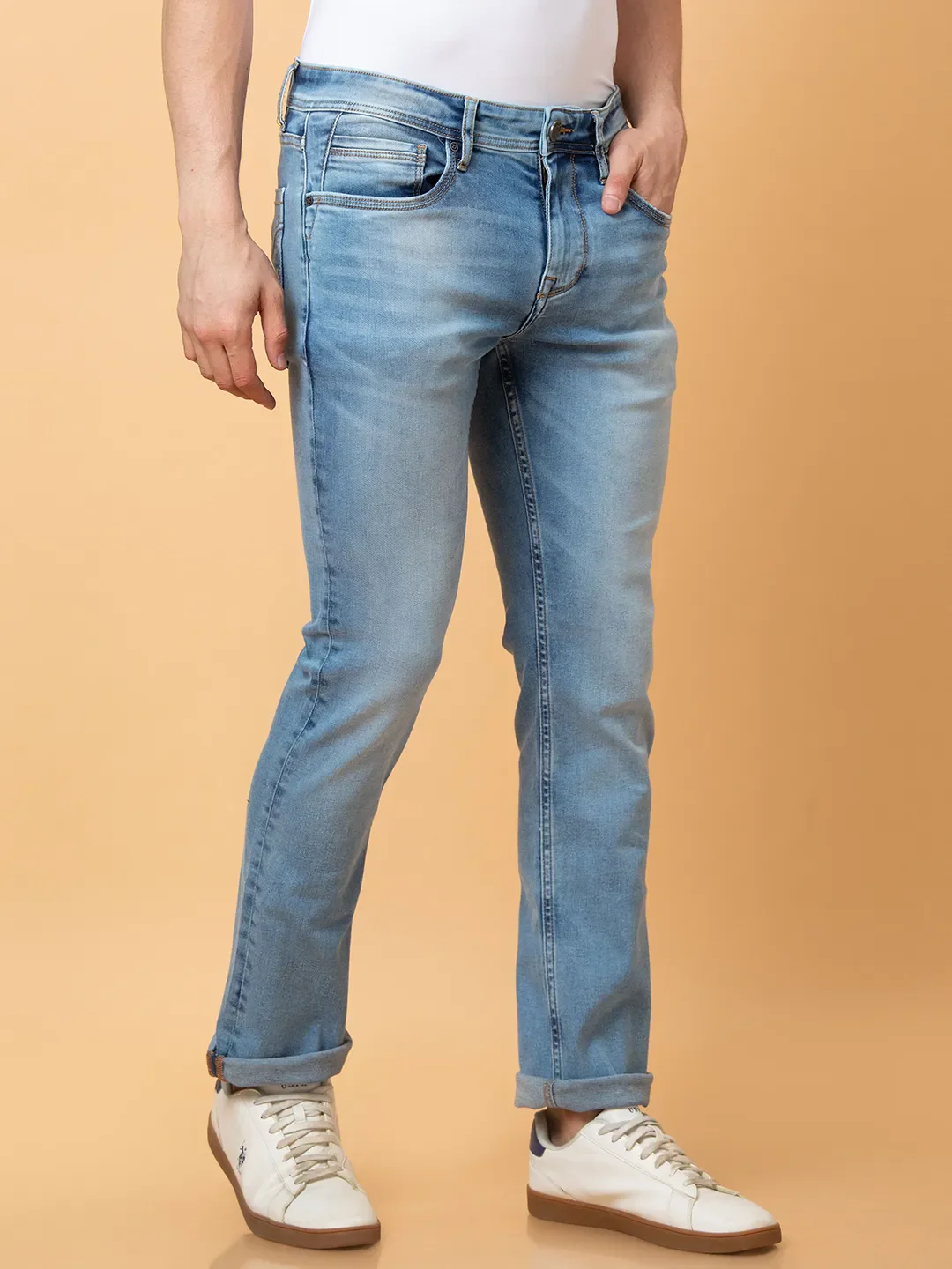Blue Straight Fit Men's Denims by Being Human Clothing - Image 4