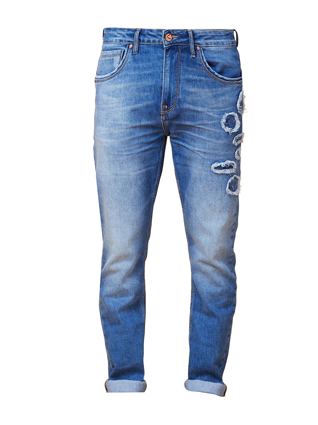 Mid Tone Slim Fit Denims For Men By Being Human Clothing - Image 3