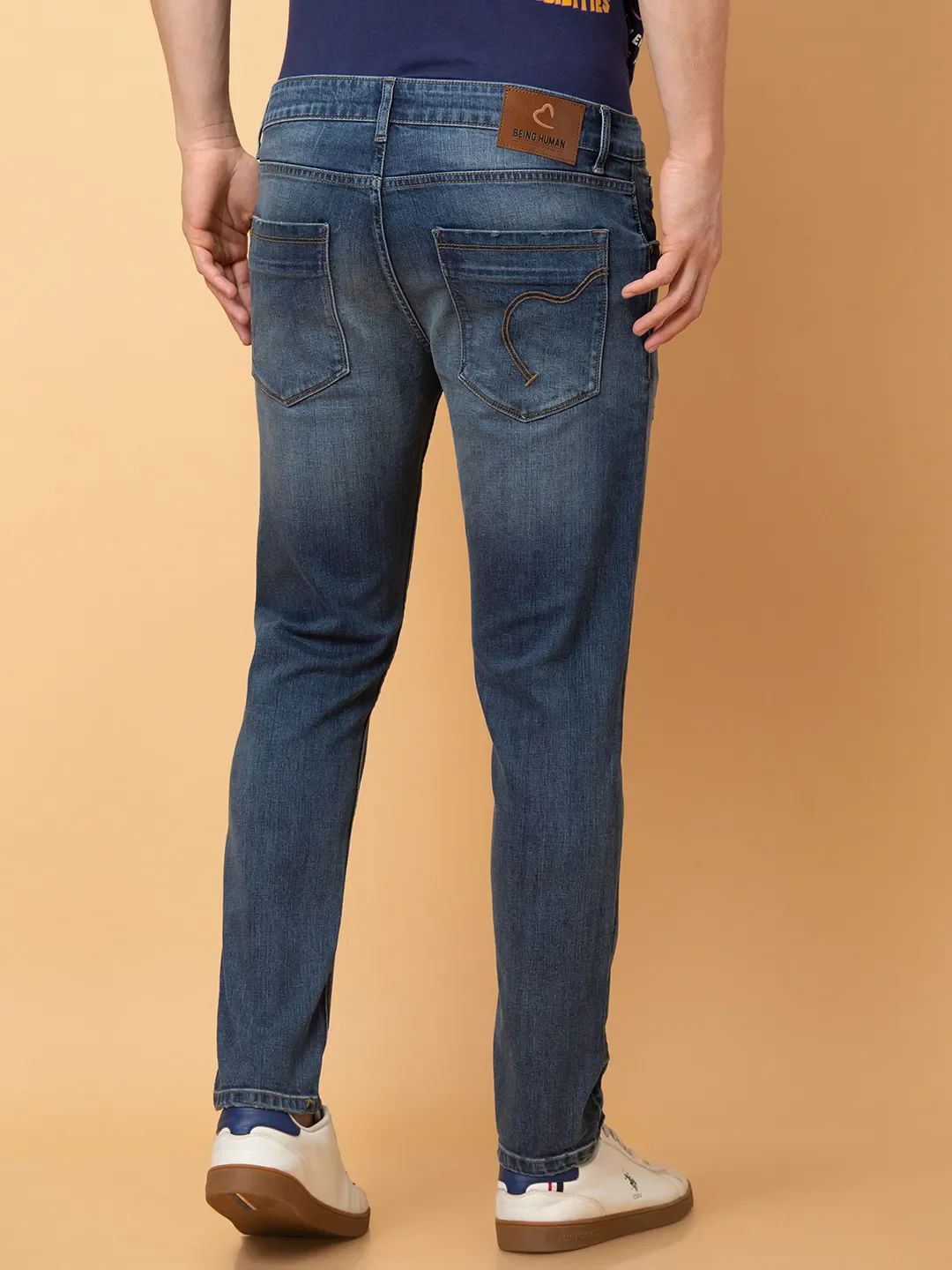 Blue Cropped fit Men's Denims by Being Human Clothing - Image 3
