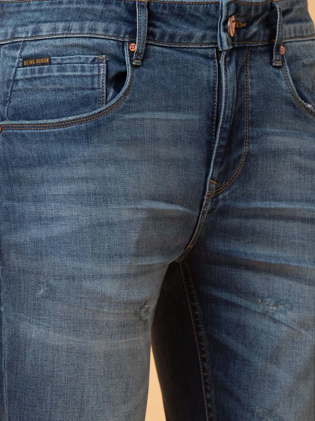 Blue Cropped fit Men's Denims by Being Human Clothing - Image 5