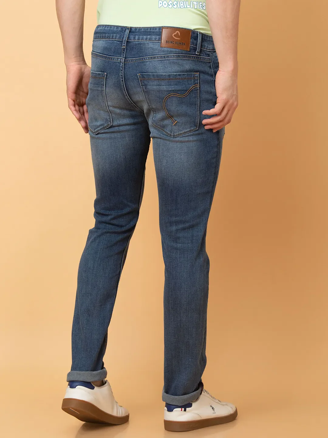 Blue Slim Fit Men's Denims by Being Human Clothing - Image 3