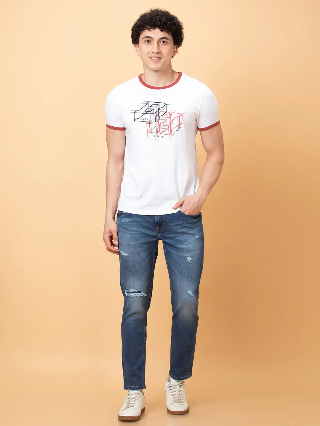 Blue Cropped fit Men's Denims by Being Human Clothing - Image 2