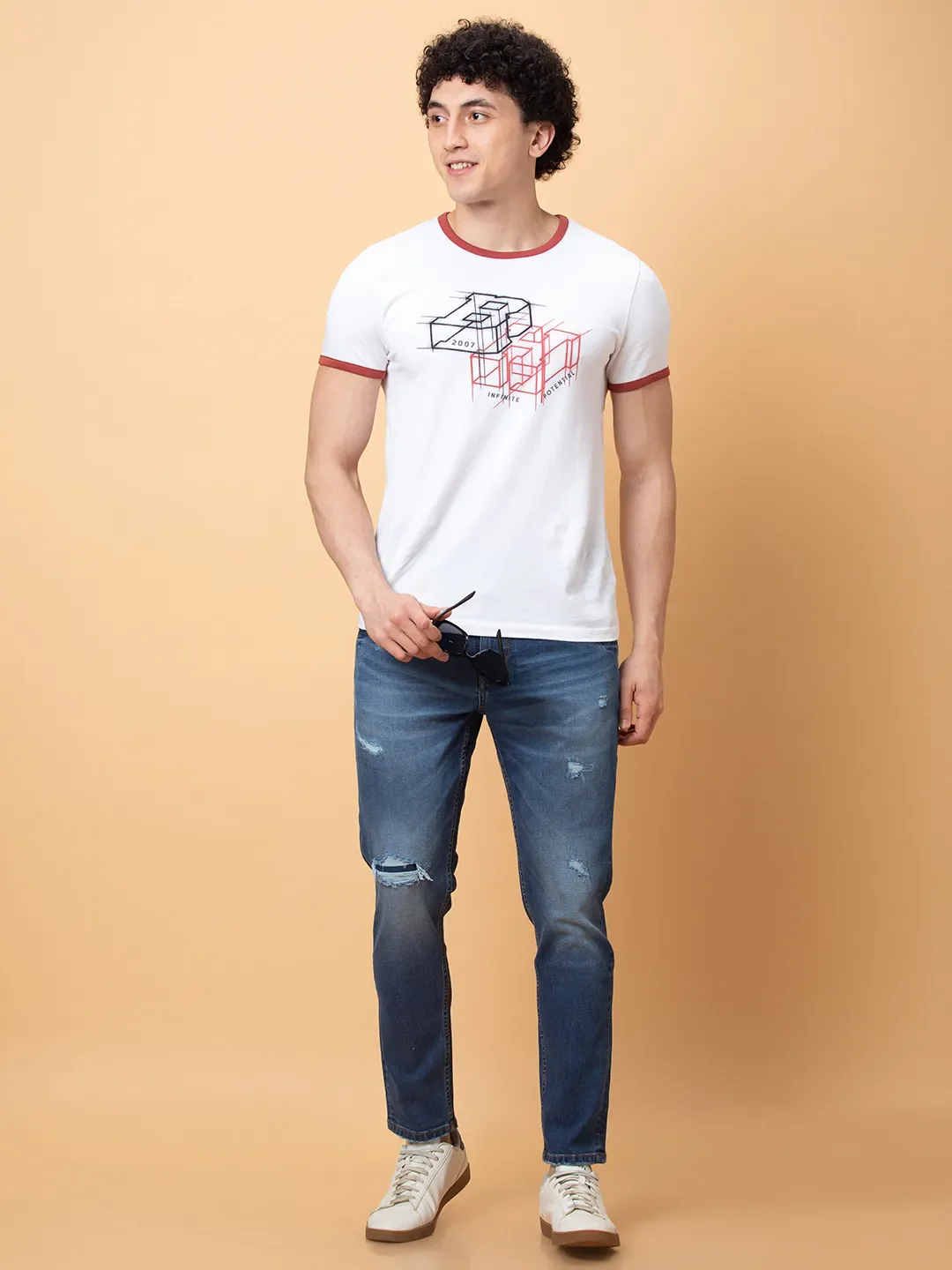 Blue Cropped fit Men's Denims by Being Human Clothing - Image 6