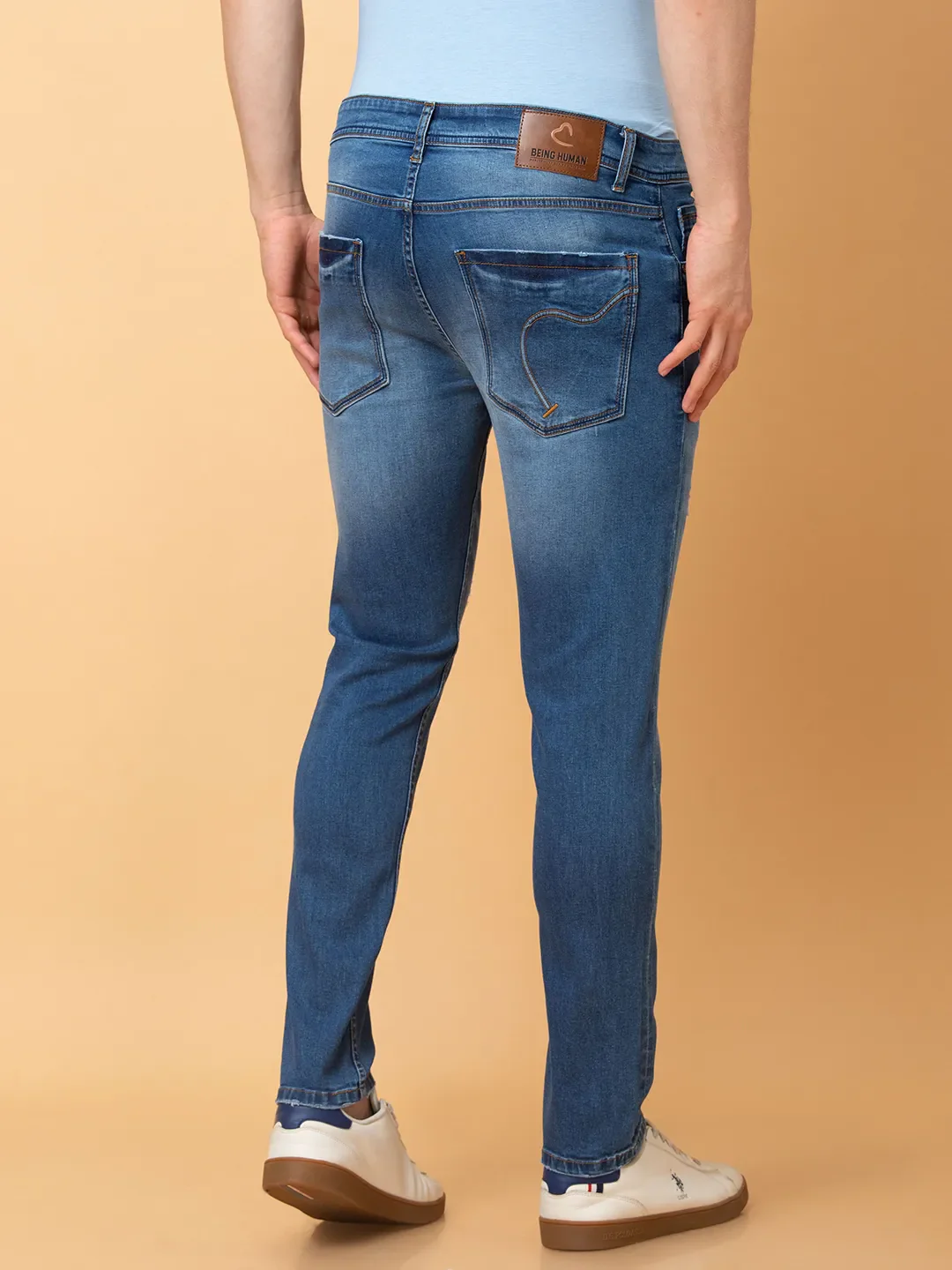Blue Straight Fit Men's Denims by Being Human Clothing - Image 3