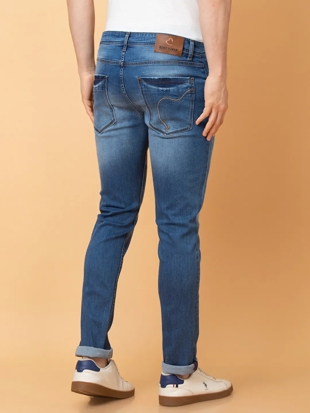 Blue Skinny fit Men's Denims by Being Human Clothing - Image 3