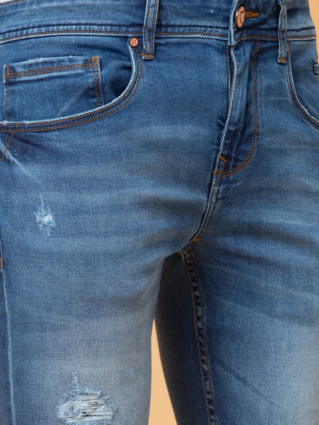 Blue Skinny fit Men's Denims by Being Human Clothing - Image 5