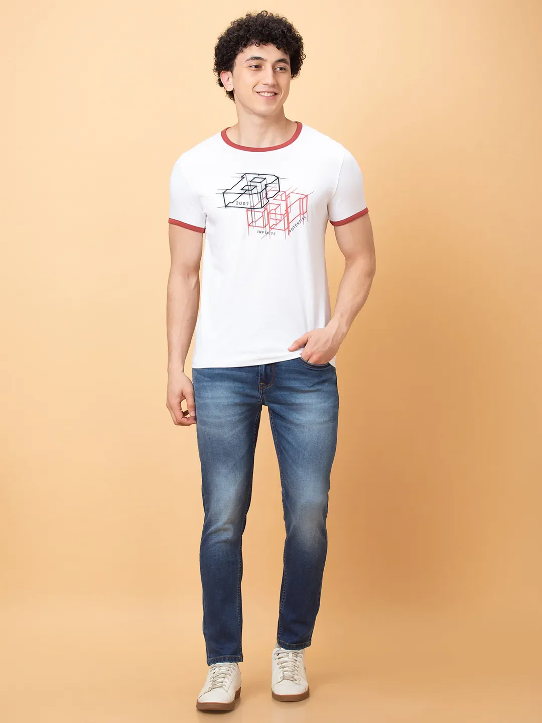 Blue Cropped fit Men's Denims by Being Human Clothing - Image 2