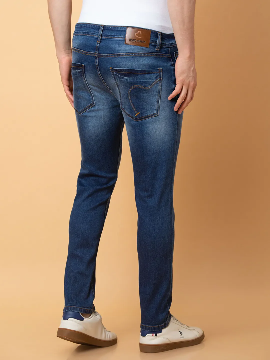 Blue Cropped fit Men's Denims by Being Human Clothing - Image 3