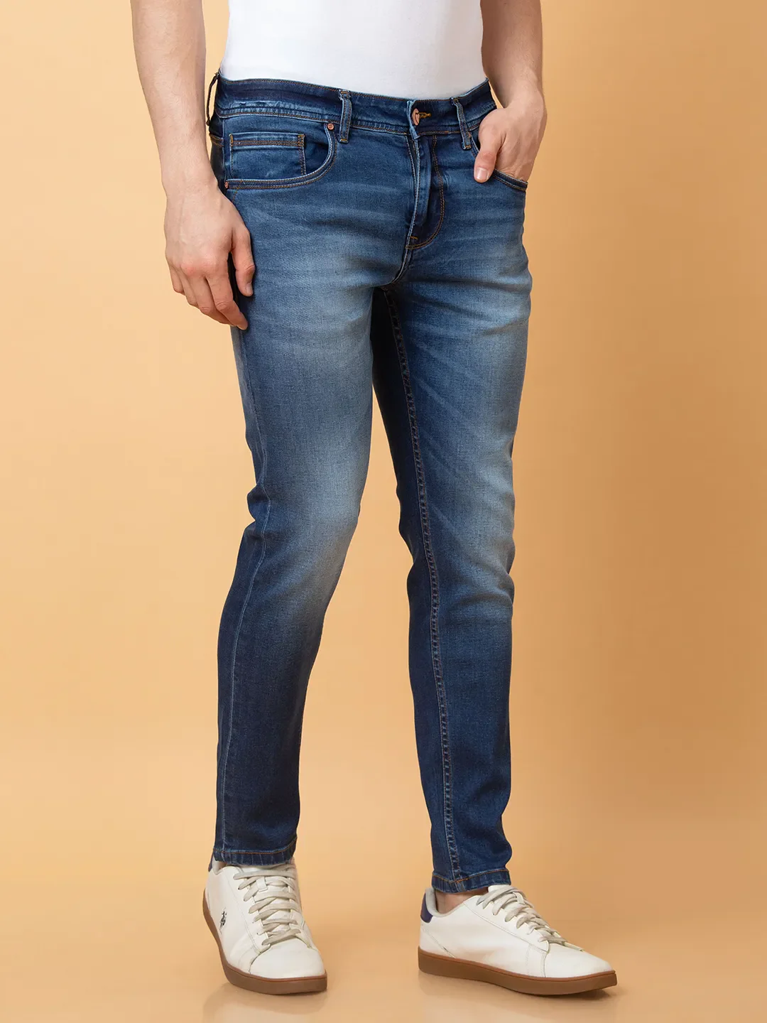 Blue Cropped fit Men's Denims by Being Human Clothing - Image 4