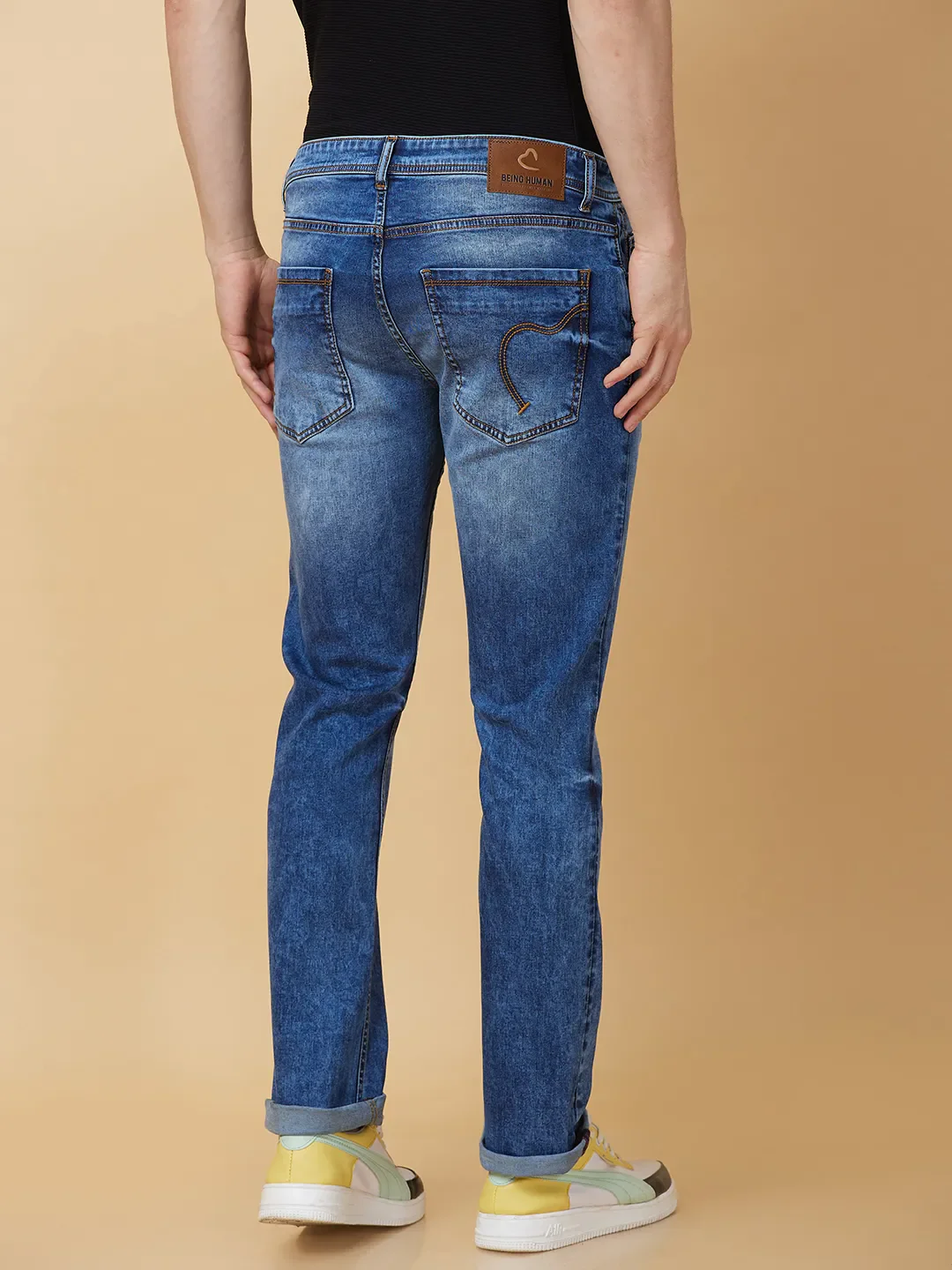 Blue Straight Fit Men's Denims by Being Human Clothing - Image 3