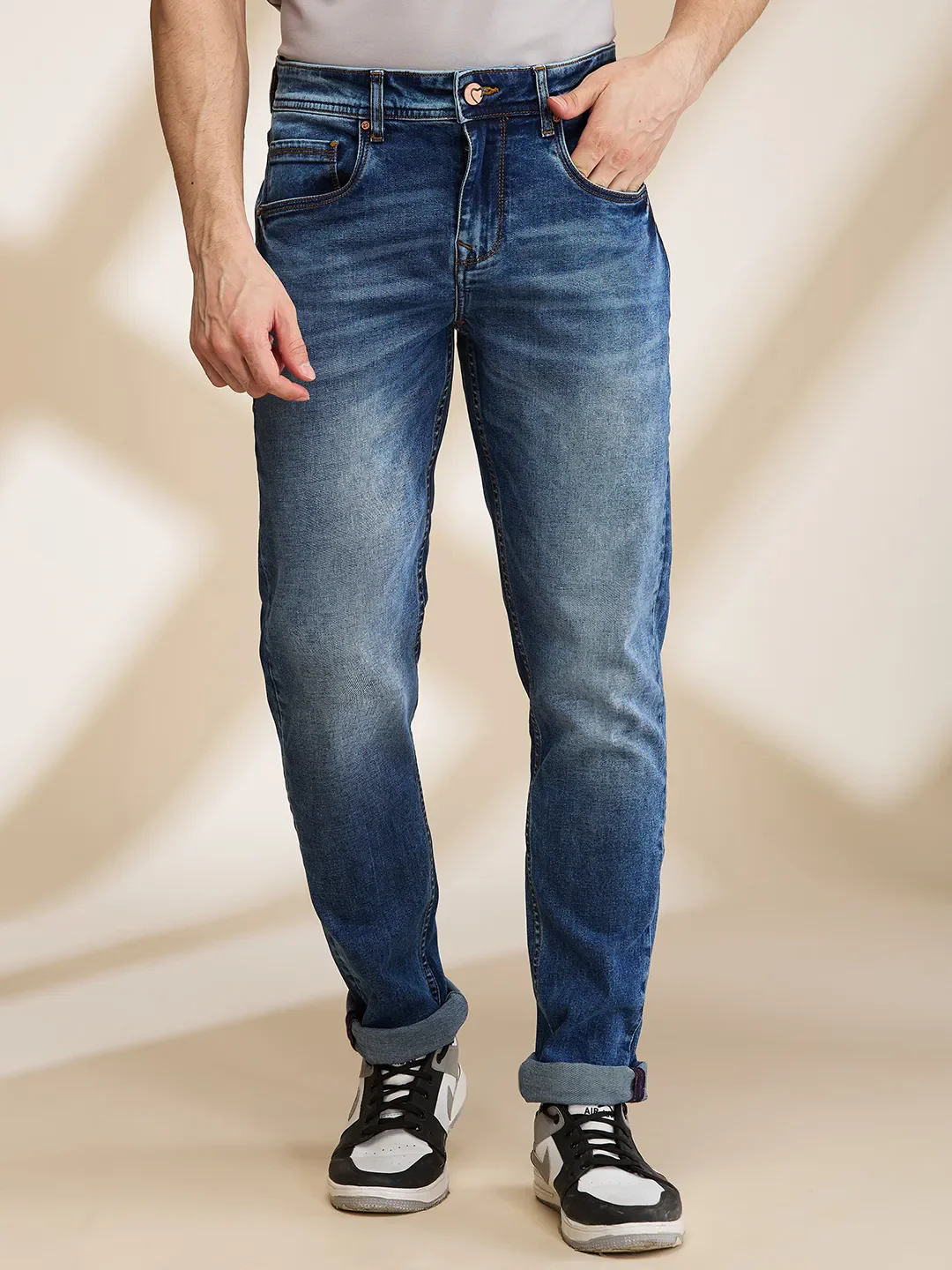Blue Slim Fit Men's Denims by Being Human Clothing