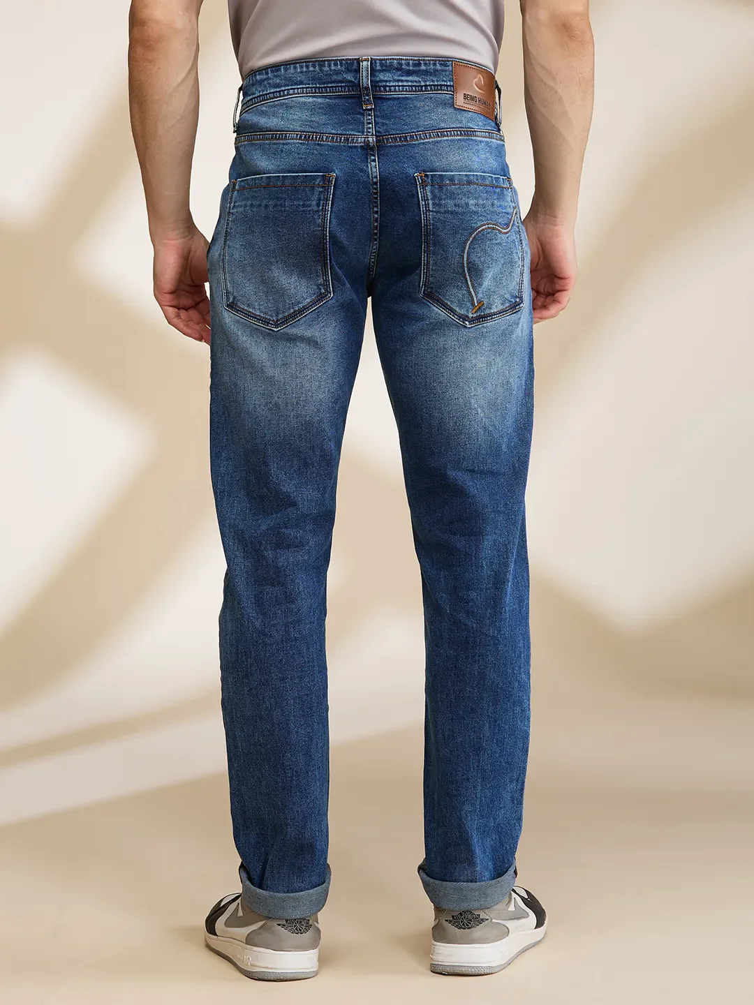 Blue Slim Fit Men's Denims by Being Human Clothing - Image 3