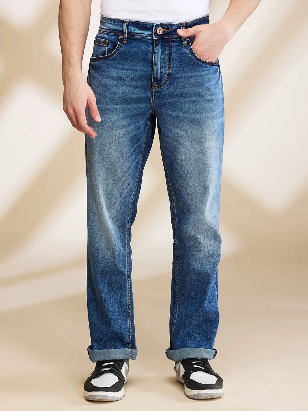 Blue Boot Cut Fit Men's Denims by Being Human Clothing