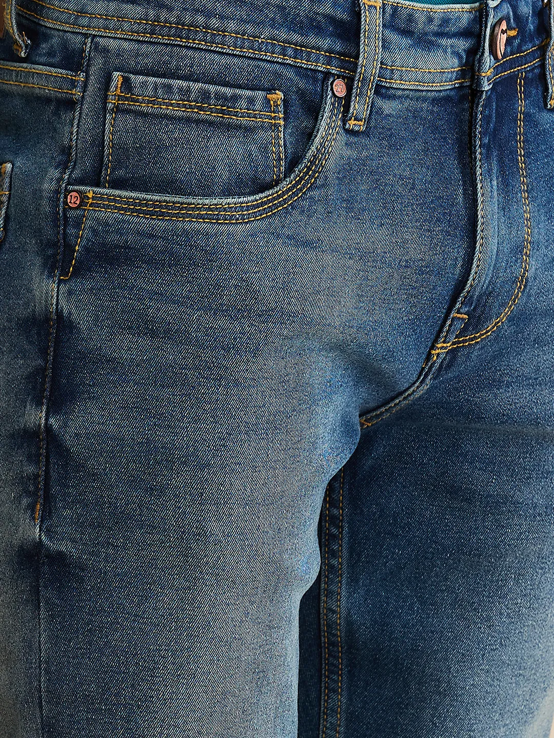 Blue Skinny fit Men's Denims by Being Human Clothing - Image 5