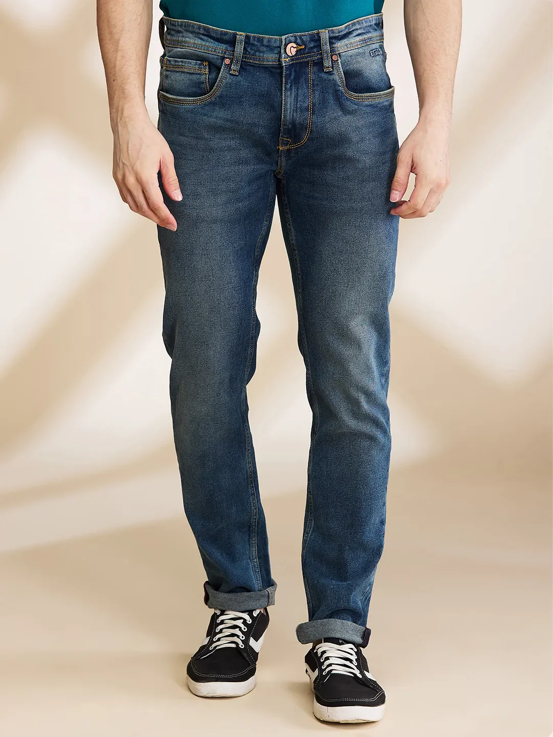Blue Slim Fit Men's Denims by Being Human Clothing