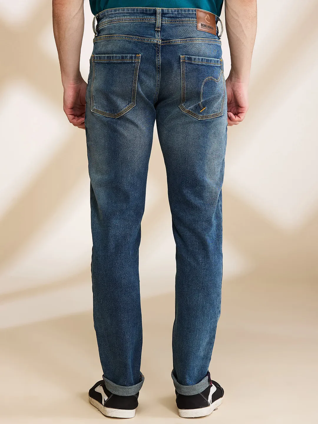 Blue Slim Fit Men's Denims by Being Human Clothing - Image 3